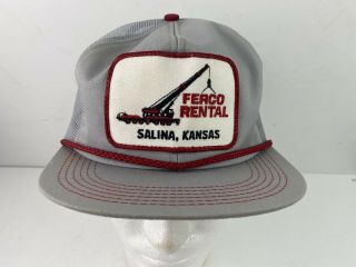 Vintage Ferco Rental Salina,  Ks K Products Mesh Snapback Patch Trucker Hat Usa