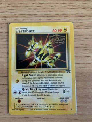 Exc Electabuzz 2 Wb Gold Stamped Black Star Promo Wotc Rare Pokemon Card Nm