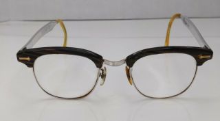 Vintage Cat Eye Artcraft Clubman 4 3/4 - 6 Aluminum Eyeglasses Brown