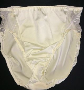 Xl/8 34 - 36 Vtg Olga 20023 Silky Satin Sheer Lace Womens Panties Mens Cd Briefs