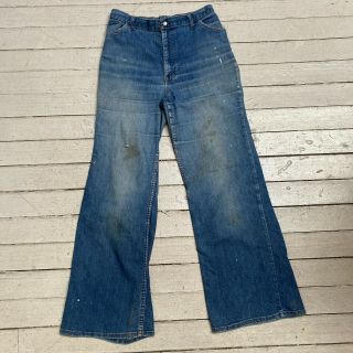 Vintage 1970s Levis For Gals Orange Tab Bell Bottoms Denim Jeans Usa 30 X 31