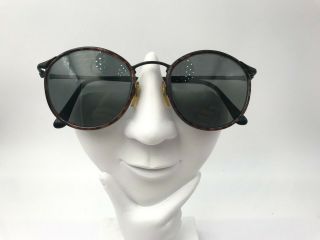 Vintage Giorgio Armani 638 899 Black Brown Metal Oval Sunglasses Frames Only