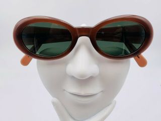 Vintage Giorgio Armani 943 332 Brown Oval Sunglasses Frames Italy