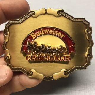 Vintage Budweiser Belt Buckle 1978 Raintree Clydesdales Horse Beer Bar Buds Band