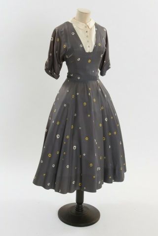Vintage 1950s McKettrick novelty print dress UK 10 12 S M 3