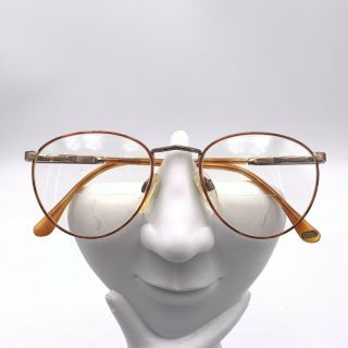 Vintage Fratelli Lozza Brown Gold Metal Oval Sunglasses Frames Only