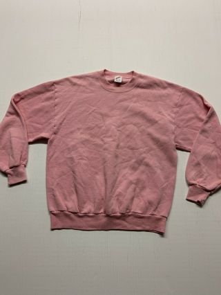 Vintage 1980’s Dusty Rose Blank Crewneck Sweatshirt Large Vintage