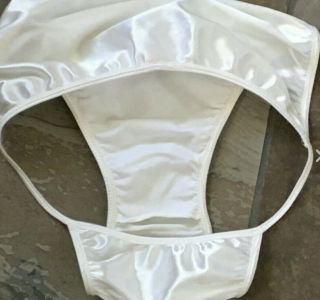 Vintage Panties Victoria ' s Secret Second Skin Satin White String Bikini Panty L 2