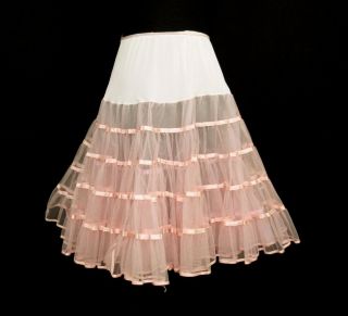 1950s 60s Vintage Pink Petticoat Crinoline Malco Modes Small Medium