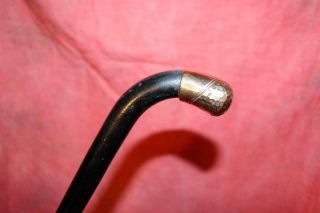 Extra Sturdy Antique Hammered Gold Knob Cane W/original Horn Tip & Tapered Shaft