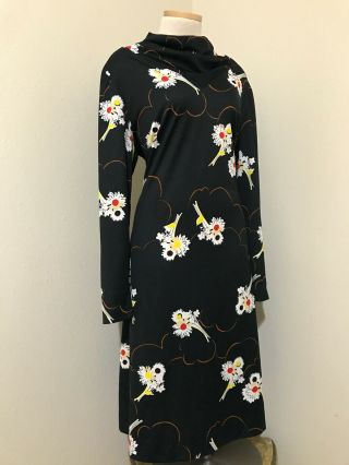 Edith Flagg Vintage 60s Polyester Floral Long Sleeve Dress,  Xl