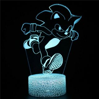 Christmas Gift Run Sonic the Hedgehog 3D LED Night Light Touch Table Lamp toy 3
