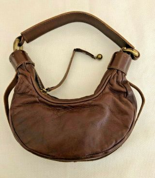 Chloe Brown Leather Small Vintage Hobo Bag Made In Italy