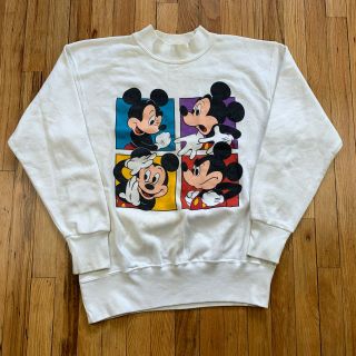 Vintage Disney Sweatshirt Size Xl Mickey Mouse White Long Sleeve