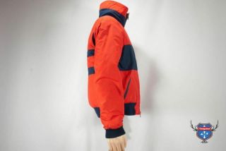 Vintage CB SPORTS red navy blue ski bum jacket shell early 80s Womens coat M 2