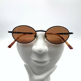 Vintage Serengeti 6468 Black Brown Metal Oval Sunglasses Frames