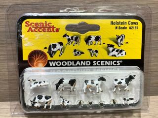 N Scale Woodland Scenics Holstein Cows A2187 & Calves