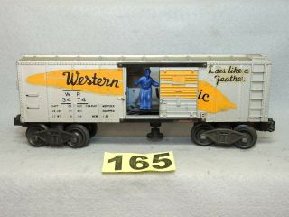 Lionel O Gauge 3474 Western Pacific Operating Boxcar Needs Cleaning