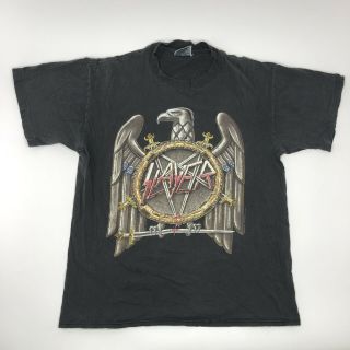 Vintage 1990 Slayer Seasons In The Abyss Rock Tour Shirt Men’s Large L Brockum