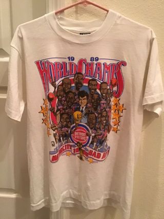 Vintage Detroit Pistons 1989 World Champs Bad Boys T Shirt 50/50 Nba