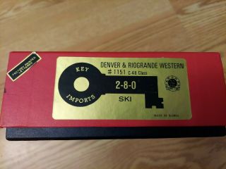 Ho Brass Key Imports Ski Denver And Rio Grande Western C - 48 2 - 8 - 0 1151 Box Only