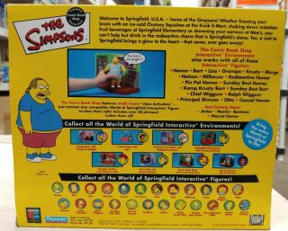 Simpsons Playmates Interactive Comic Book Shop Set with Comic Book Guy,  NIP (9H) 3