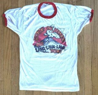Vintage (1980) Mount St Helens Eruption Lava White Ringer T - Shirt Size L