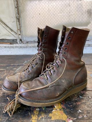 Vintage Red Wings Irish Setter Sport Boots 7 1/2 D 1950’s Leather Workwear Shoes
