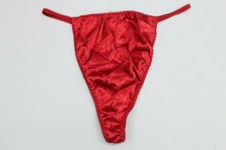 Vintage Lane Bryant String Satin Bikini Thong Panty Red Plus Size 2x 3x
