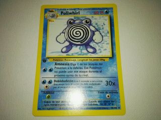 Pokemon Spanish Edition Poliwhirl (m) 1st Edition Base Set Uncommon Card 38