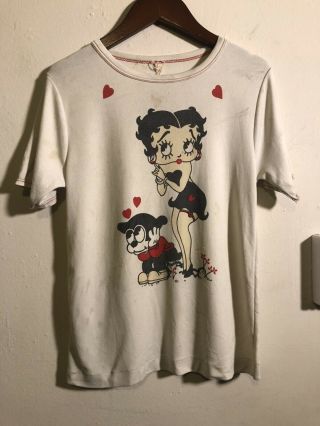 Vintage 1960s - 1970s Betty Boop T Shirt Top Polyester Americana