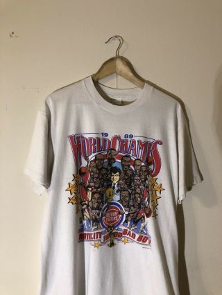 Vintage Detroit Pistons 1989 World Champions Shirt Size Xl Dennis Rodman