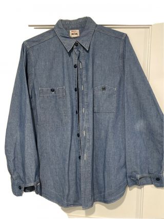 Big Yank Jeans Japan Chambray Work Shirt Size 15