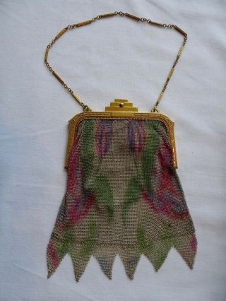 Vintage Whiting & Davis Co Mesh Purse With Gold Wash Frame And Clasp
