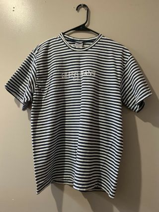 Vintage 90s Guess Jeans Striped Ringer T - Shirt Georges Marciano Sz.  M Asap Rocky