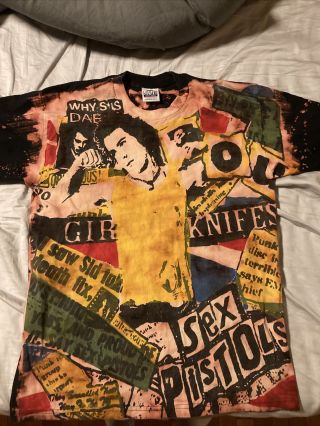 Vintage Sex Pistols Sid Vicious Mosquitohead Inspired Tee.  Size Large.