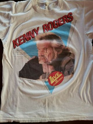 Vintage 1986 Kenny Rogers World Tour Live In Concert T - Shirt Xl