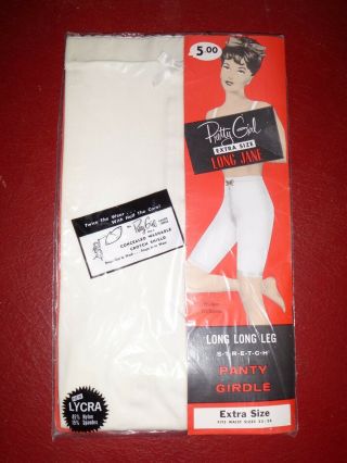 Vintage Pretty Girl Extra Size Long Jane Panty Girdle Extra Size 32 - 38 Nip
