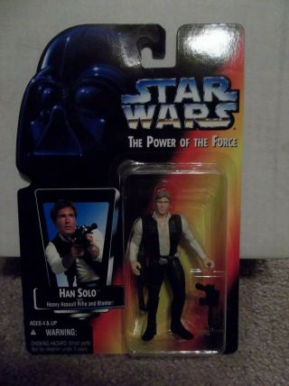 Star Wars Potf Han Solo Heavy Assault Red Card Power Of The Force " Case Fresh "