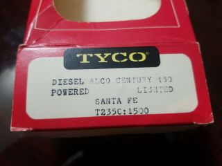 Ho scale tyco Santa Fe Diesel Alco Century Powered Lighted 2