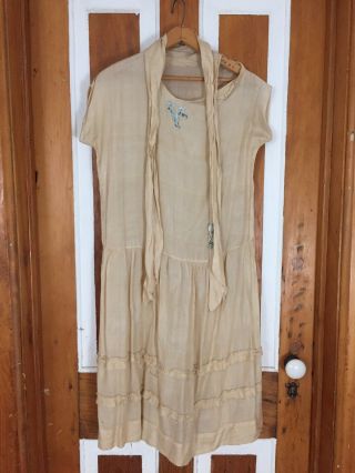 Antique 1920’s Silk Embroidered Flapper Dress