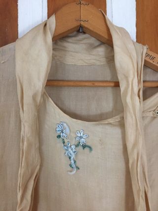 Antique 1920’s Silk Embroidered Flapper Dress 2