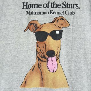 Vtg 80s Multnomah Kennel Club Greyhound Racing T - Shirt Portland Home Stars Dog