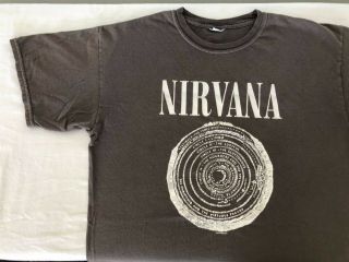 Vintage 2003 Nirvana Band Shirt Punk Rock Sliver Incesticide Kurt Cobain Vtg