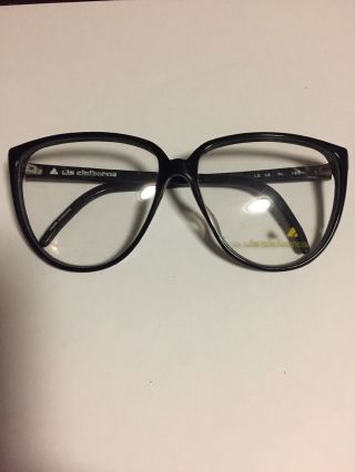 Vintage Liz Claiborne Cat Eye Black Plastic Rx Eyeglass Frames 58 - 14 - 135