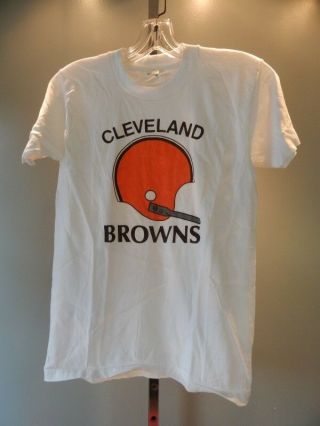 Nos Vintage 1960s Cleveland Browns Baseball Sports Logo Design T Shirt Boys 16