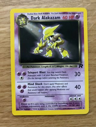 Pokémon Tcg - Dark Alakazam 1/82 Team Rocket Holo Lp