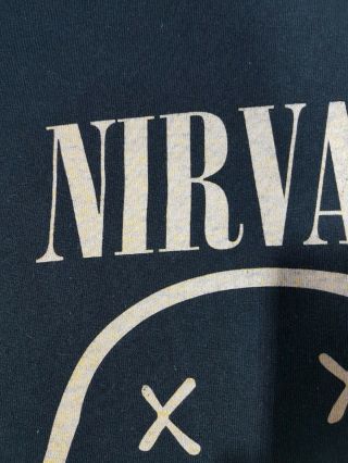 Nirvana 1992 Band T Shirt Size S Vintage Kurt Cobain 90s Gildan Smiley Face 3