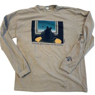 Art Crazy Shirts B Kliban Kona Cat Coffee Dyed Long Sleeve T - Shirt M