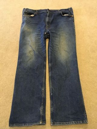 Vintage 1970’s Levis 517 Orange Tab Denim Work Jeans Mens 40x29